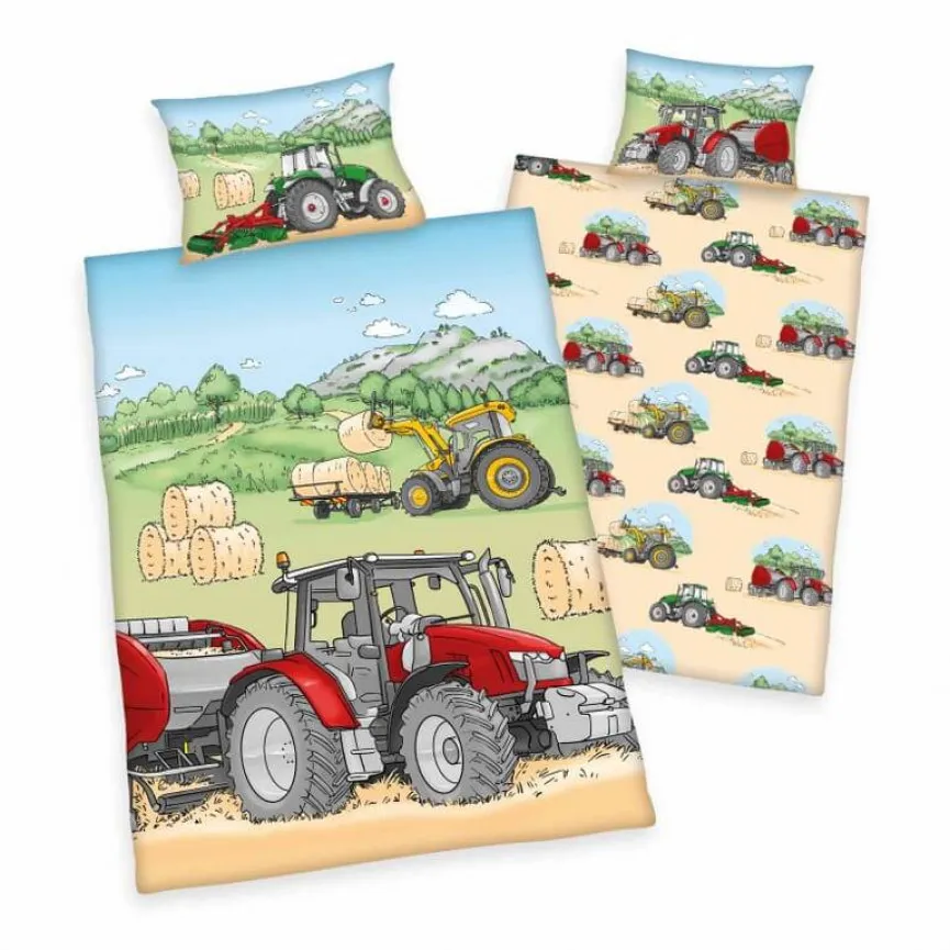 BABYBEST Otroška posteljnina 100x135 cm organski bombaž Traktor