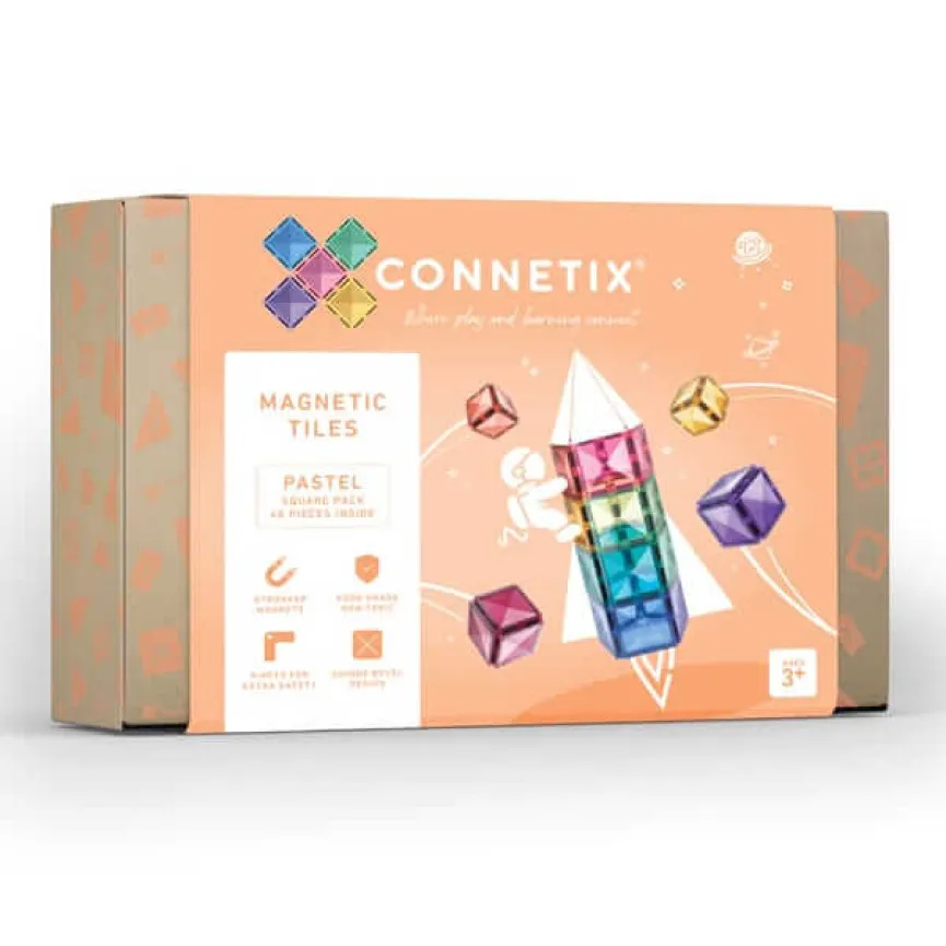 CONNETIX Pastel Square Pack 40 pastelne magnetne pločice