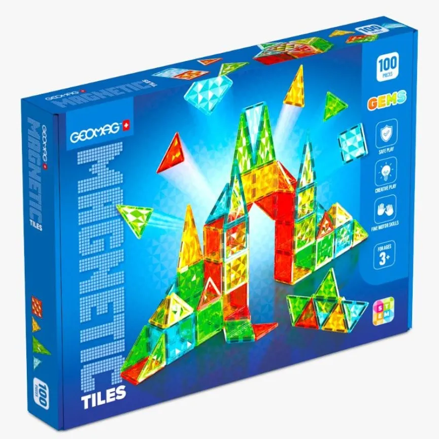 GEOMAG Magnetne kocke 100 Tiles Gems pakiranje