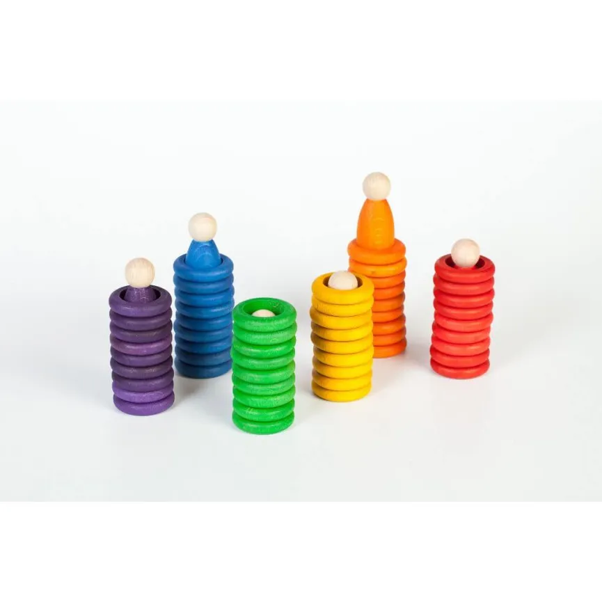 Grapat Nins Rings Coins Montessori drvena igračka