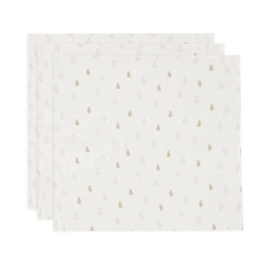 JOLLEIN Tetra pelene 70x70 cm Happy Miffy Nougat (3 kom)