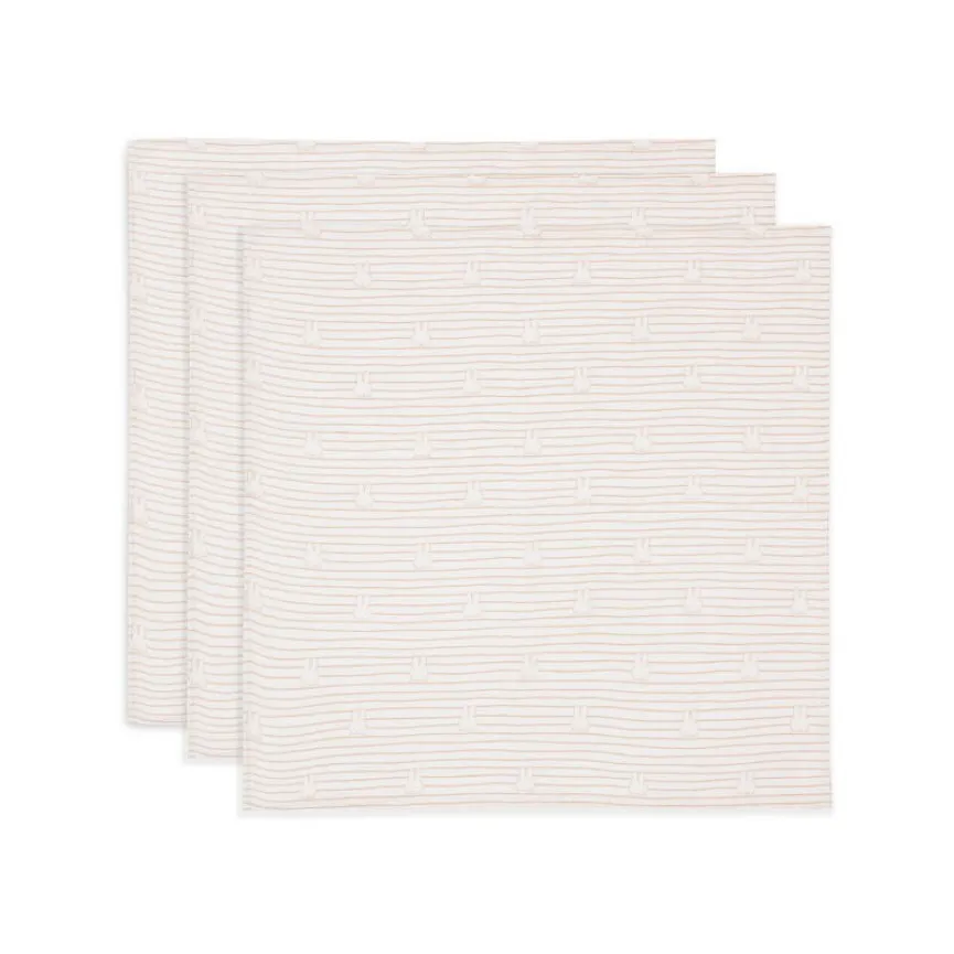 JOLLEIN Tetra pelene 70x70 cm Miffy Stripe Biscuit (3 kom)