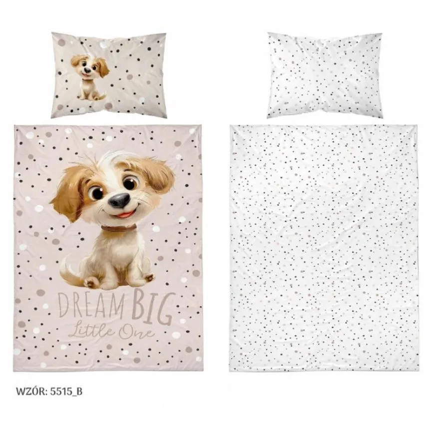 Dvostrana posteljina za bebe 135x100 cm Psić Mayamoo