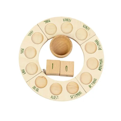 Montessori drveni kalendar za djecu Grapat večni kalendar u igri
