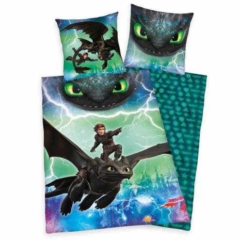 HERDING Dječja posteljina 140x200 Dragons Glow in the Dark