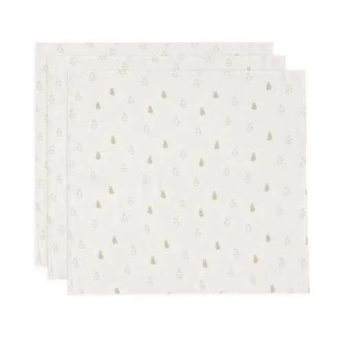 JOLLEIN Tetra pelene 70x70 cm Happy Miffy Nougat (3 kom)