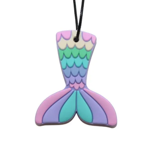 Jellystone senzorna ogrlica za žvakanje Sirenin rep Pastel od silikona bez BPA