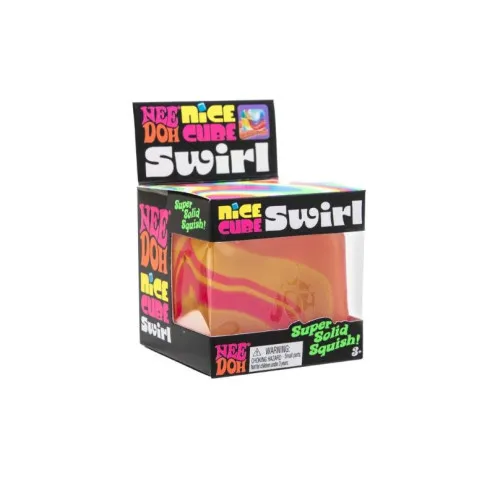 NeeDoh Nice Cube Swirl zelena mramorna fidget kocka