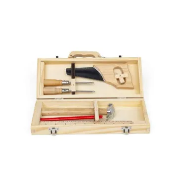 Bigjigs pravi dječji alat DIY Tool Box u drvenom kovčegu