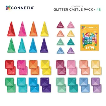Connetix Glitter Castle Pack 48 magnetne kocke