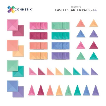 Connetix pastelni početni set od 64 dijela za gradnju