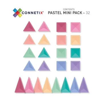 Connetix pastelni mini set s kvadratima i trokutima