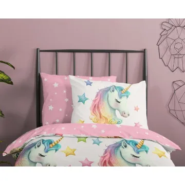 unicorn posteljina 140x200 220 cm pastelna
