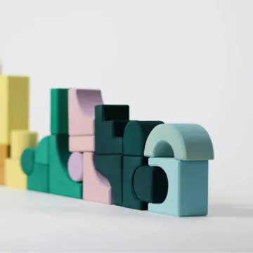 Obojene GRIMM’S drvene kocke za kreativno građenje