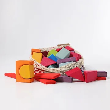 Šarene drvene kocke za slaganje GRIMM'S Geo Blocks 60