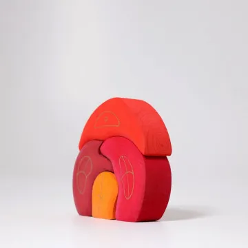 Crvene drvene kocke Gnome House za otvorenu igru