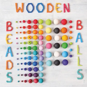 GRIMM'S Set za izradu nakita Small wooden beads Pastel 120 