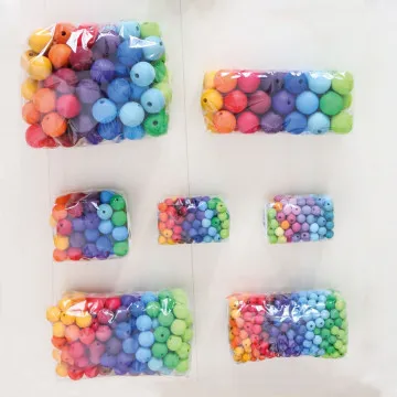 GRIMM'S Set za izradu nakita Small wooden beads Pastel 120 