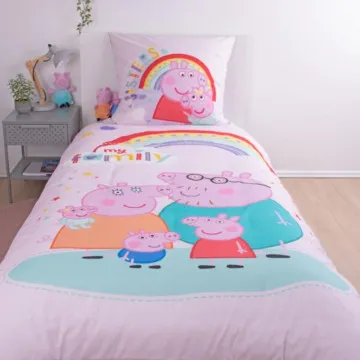 HERDING Otroška posteljnina 140x200 cm Pujsa Pepa Pink