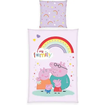dječja posteljina peppa pig s obitelji