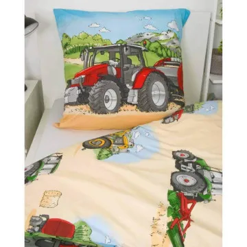 posteljina za djecu s traktorom i farmom 140x200