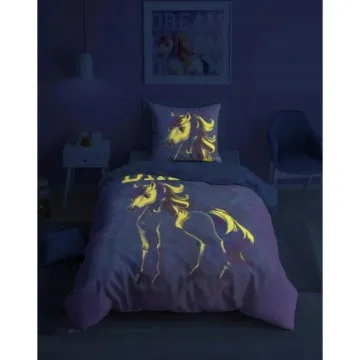 HOLLAND Posteljina Jednorog Duga Dream 140x200 cm Glow in the dark