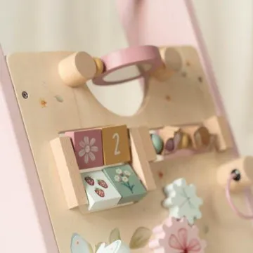 Drvena dječja guralica Fairy Garden s motoričkim aktivnostima