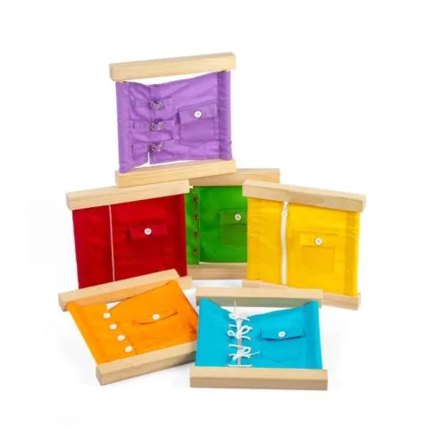 BIGJIGS Montessori drveni okviri za samostalno oblačenje djece