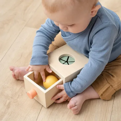 Montessori igračka za bebe Done by Deer Nozo Hide and Find box