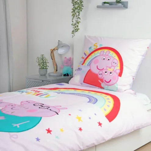peppa posteljina s dugom i obitelji
